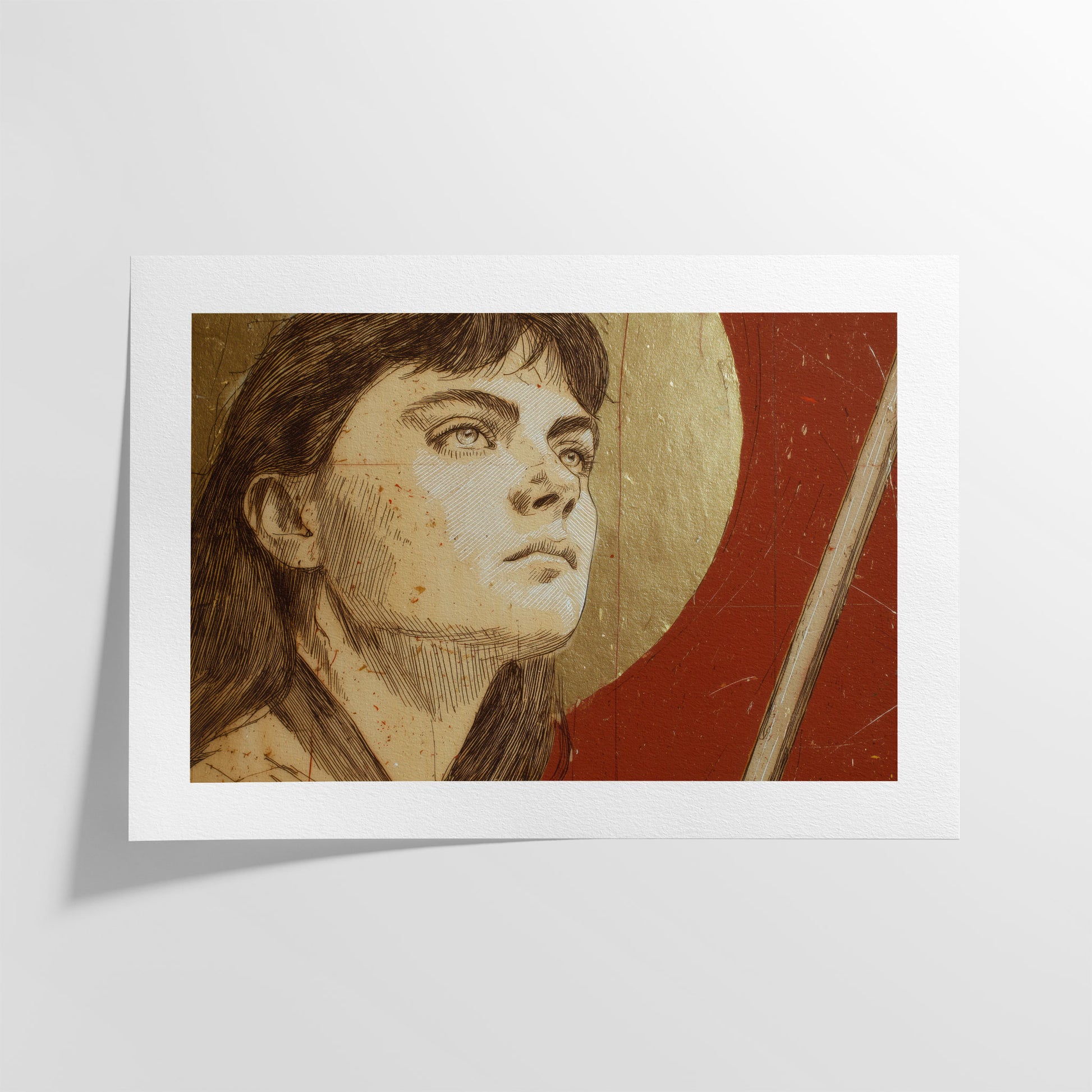 "Joan of Arc - Faith and Fire" Christian Wall Art Print| The Saintly