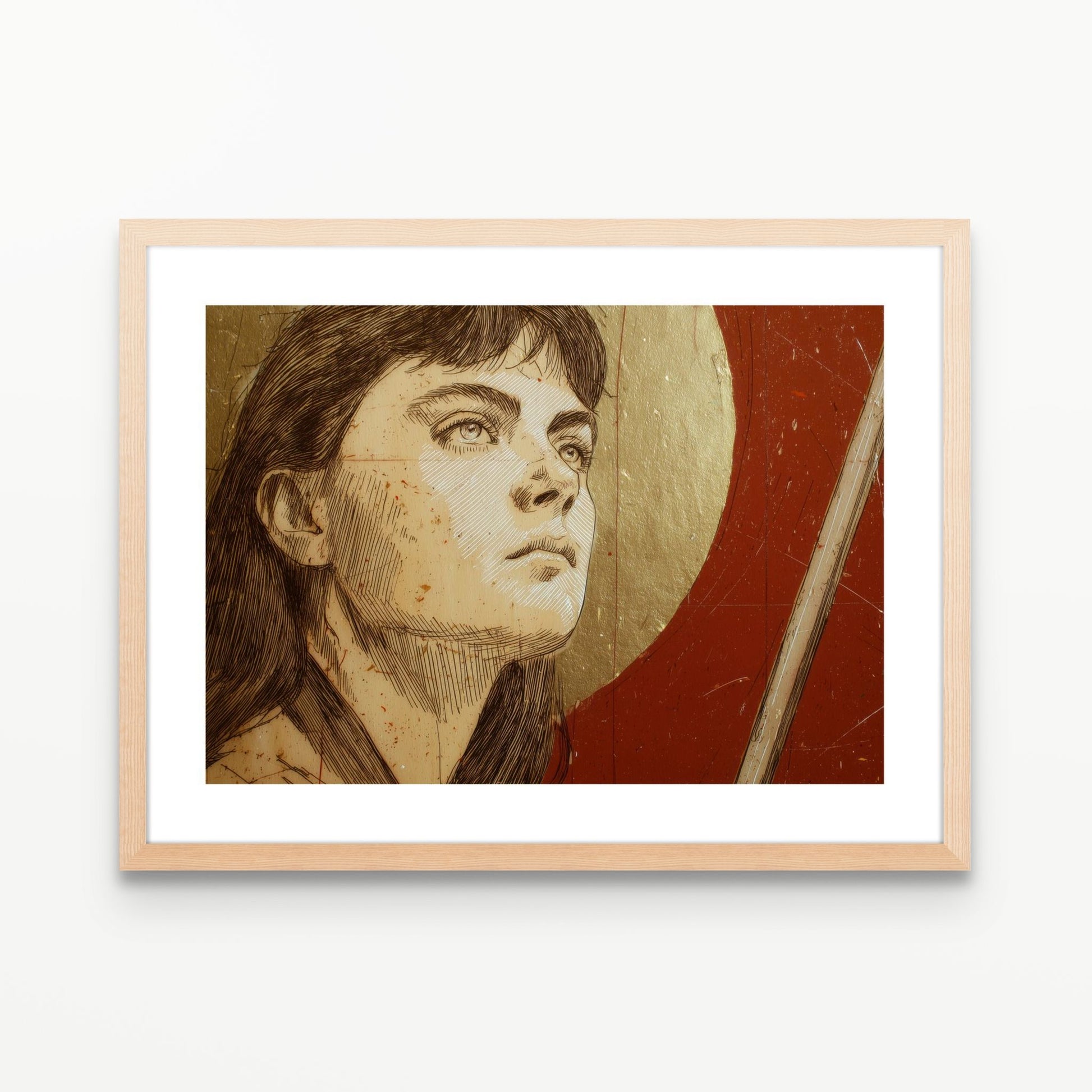 "Joan of Arc - Faith and Fire" Christian Wall Art Print| The Saintly
