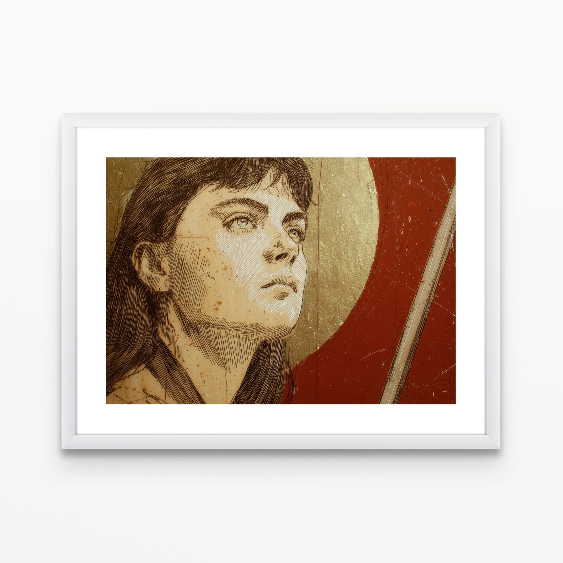 "Joan of Arc - Faith and Fire" Christian Wall Art Print| The Saintly